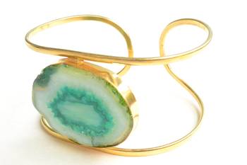 Semi Precious Green Hand Cuff and free surprise gift 2