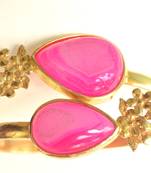 Semi Precious Pink Hand Cuff and free surprise gift