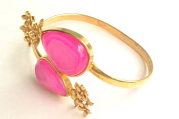 Semi Precious Pink Hand Cuff and free surprise gift 3