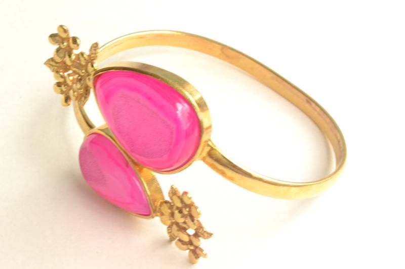 Semi Precious Pink Hand Cuff and free surprise gift