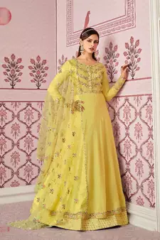 Light Yellow Wedding Anarkali Salwar Kameez