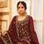 Wine Color Embroidered Georgette Trendy Salwar Kameez