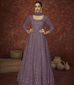 Lavender Sequence Work Anarkali Salwar Kameez