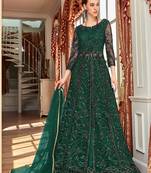 Dark Green Wedding Net Anarkali Salwar Kameez