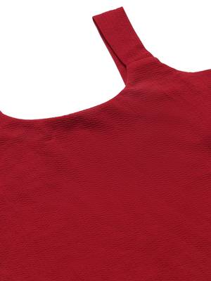 Popwings Women Maroon Knee Length Bodycon Strap Dress 7