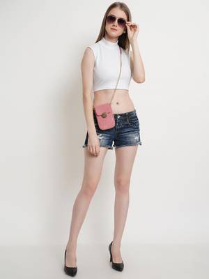 Popwings Women White Turtle Neck Crop Top 5