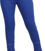 Popwings Royal Blue Bottom Lace Cotton Women Trouser