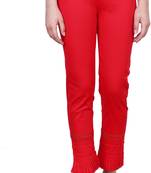 Popwings Red Bottom Lace Cotton Women Trouser