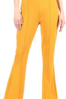 Popwings Regular Fit Mustard Solid Midrise Trouser