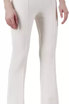 Popwings Regular Fit Off White Solid Midrise Trouser