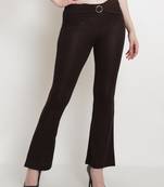 Popwings Brown Crush Bootcut Women Ring Trouser