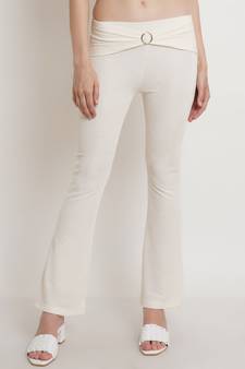 Popwings Off White Crush Bootcut Women Ring Trouser