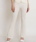 Popwings Off White Crush Bootcut Women Ring Trouser