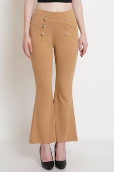 Popwings Camel Brown Bootcut Women Trouser
