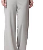 Popwings Formal Casual Grey Solid Highrise Women Trouser