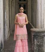 Pink Color Salwar Suit In Georgette Fabric With Embroidery As