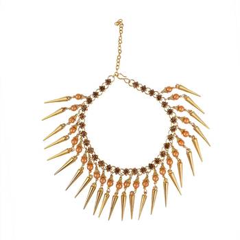 Statement Design Gold Plated Pearl Studded with Triangle Fringes hanging Toe Anklet for Girls and Women 3