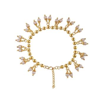 Statement Design Gold Plated White Pearl Studded for Girls and Women 3