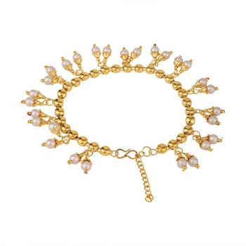 Statement Design Gold Plated White Pearl Studded for Girls and Women 4