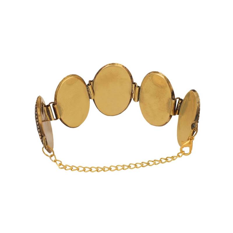 Statement Gold plated Multicolor Chips Studded Lobster Lock Bracelet for Girls and Women