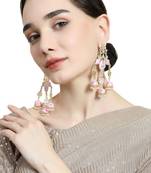 Enameled Pink Colored Statement Dangle Drop Earring
