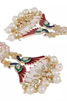 Statement Peacock Kundan and Pearl Studded Earring
