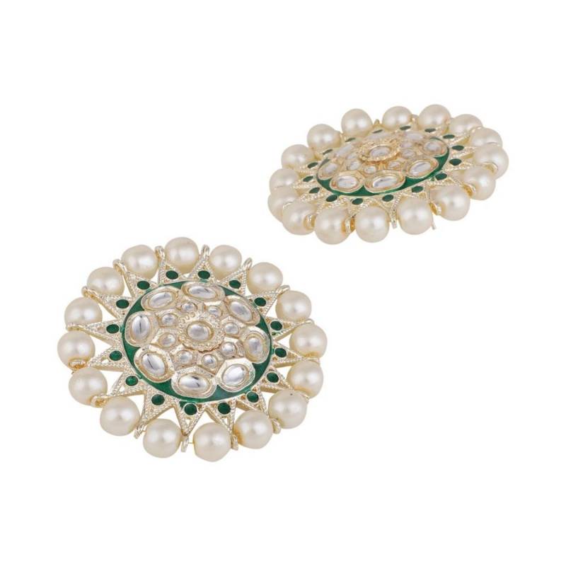 Kundan and Pearl Studded Style Statement Studs