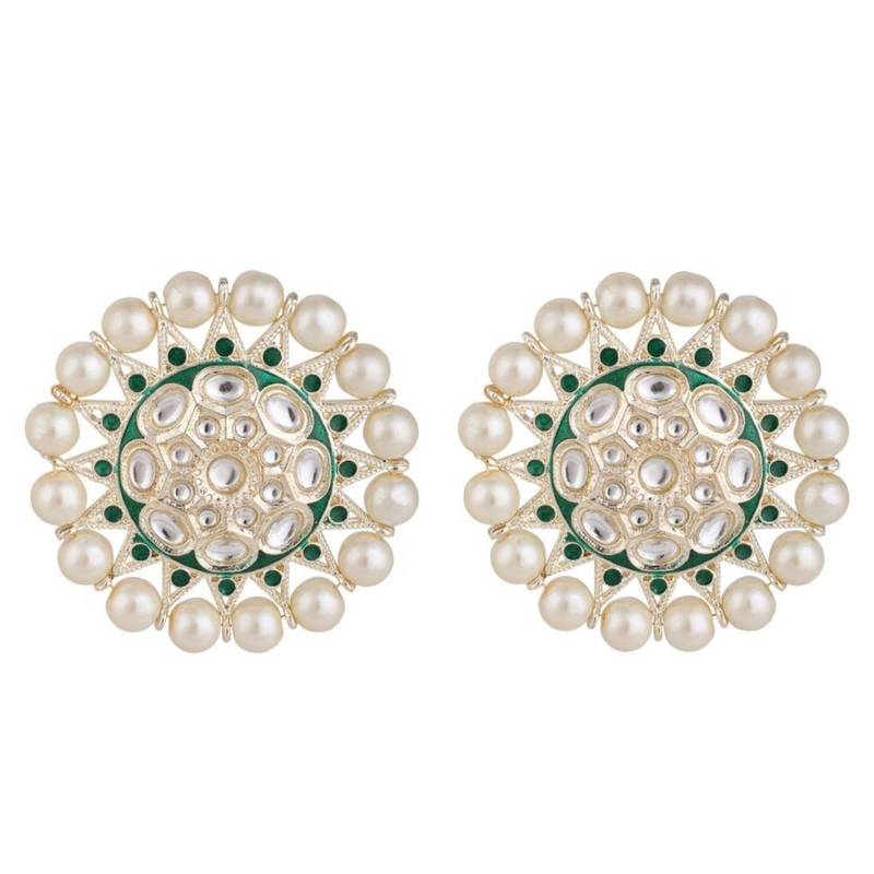 Kundan and Pearl Studded Style Statement Studs