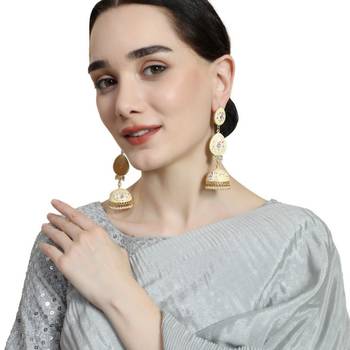 Enameled Dangle and Drop Jhumka Earring fr Girls and Women 1