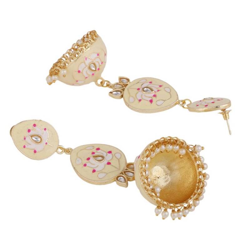 Enameled Dangle and Drop Jhumka Earring fr Girls and Women