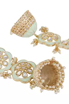 Statement Dangle Drop Kundan Studded Jhumka Earring