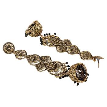 Statement Gold Plated Antique colored Dangle Drop Earring for Girls and Women. 3