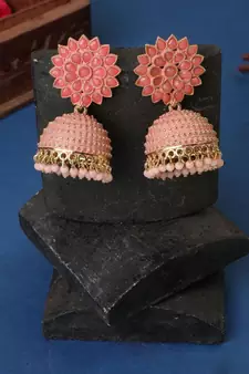 Black Colored Classic Jhumka Earring for Girls and Women