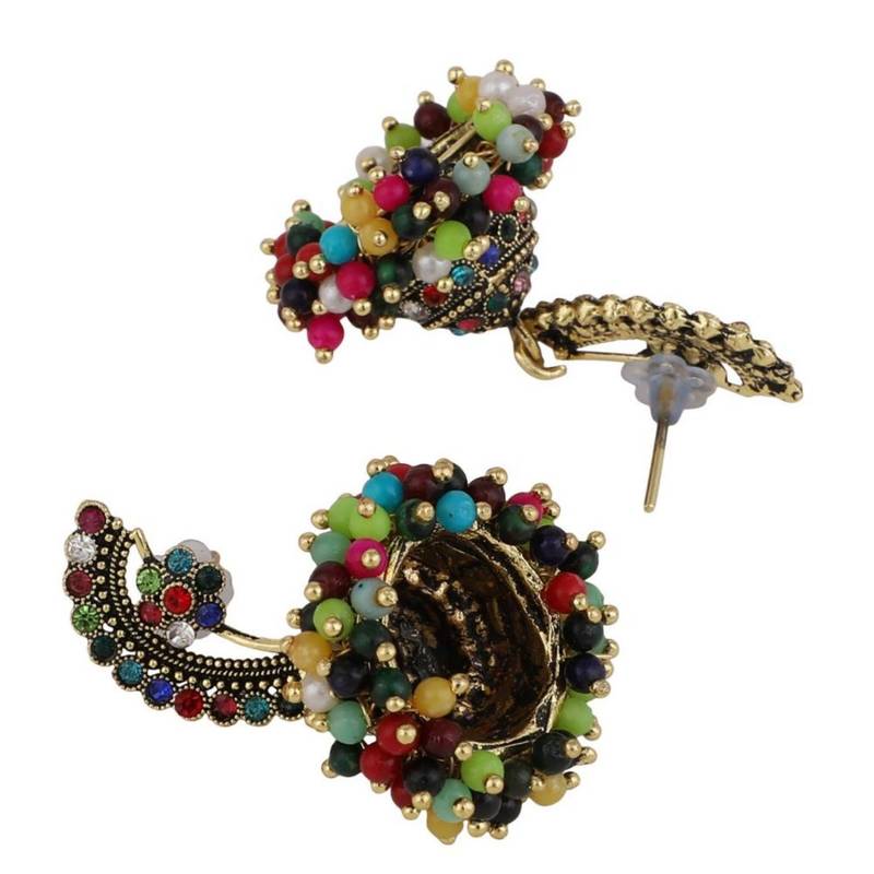 Enameled Multicolor Statement Jhumka Earring for Girls and Women