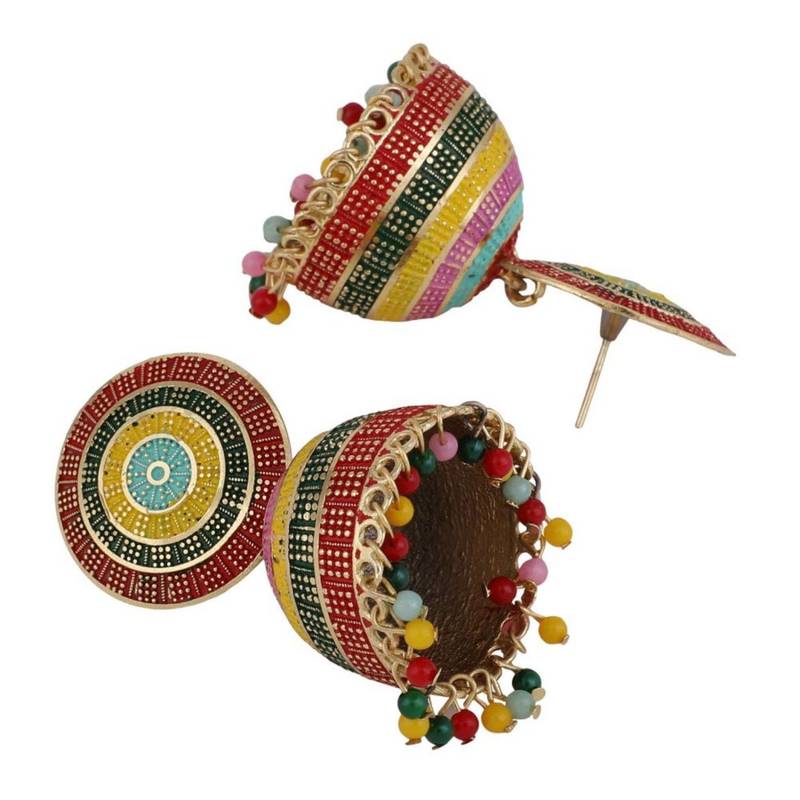 Classic Multicolor Hoop Jhumka Earring for Girls and Women