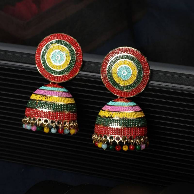 Classic Multicolor Hoop Jhumka Earring for Girls and Women