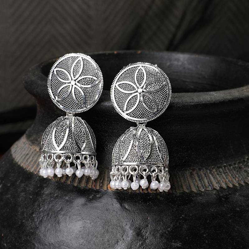 Antique Gold Dangle Drop Statement Jhumka Earring for Girls and Women