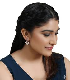 American Diamond Statement Rose Gold Half curved Stud Earring