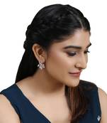 American Diamond Statement Rose Gold Half curved Stud Earring