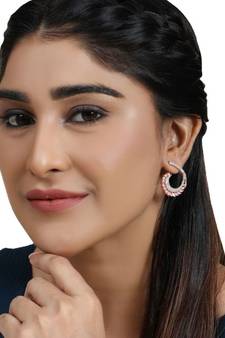 American Diamond Statement Silver Stud Earring for Girls and Women