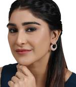 American Diamond Statement Silver Stud Earring for Girls and Women