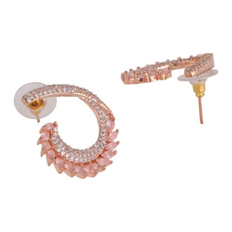 American Diamond Statement Silver Stud Earring for Girls and Women