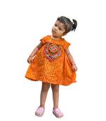 Aglare cotton bandhni frock ,,frocks for girls,, frocks for kids, frocks.Yellow