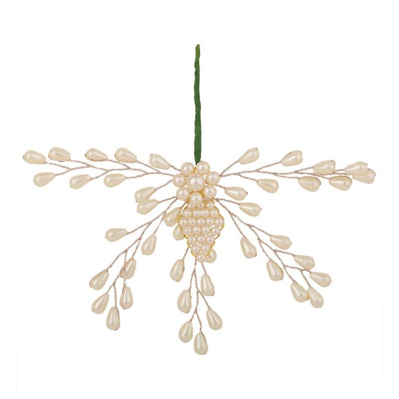 Contemporary Silver Plated Leaf Shaped White colored Pearl Studded Foldable Hair Accessory for Women and Girls