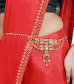 Ethnic Gold Plated Kundan and Pearl Studded Statement Cocktail Ring for Girls and Women