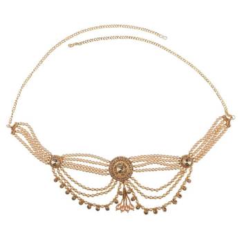 Traditional Gold plated Stone Studded with Layers of Pearl hanging Statement Waist Band for Girls and Women 4