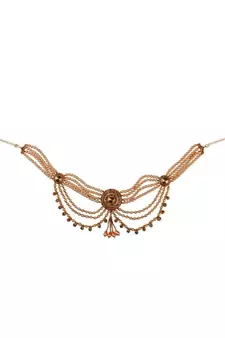 Traditional Gold plated Stone Studded with Layers of Pearl hanging Statement Waist Band for Girls and Women