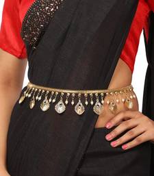 Contemprary Gld plated Shell Design Stone Studded Kamarbandh or Waist for Girls and Women