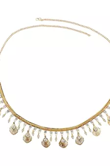 Contemprary Gld plated Shell Design Stone Studded Kamarbandh or Waist for Girls and Women