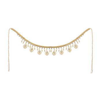 Contemprary Gld plated Shell Design Stone Studded Kamarbandh or Waist for Girls and Women 3